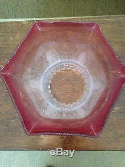 Victorian English Duplex Cranberry Oil Lamp Shade