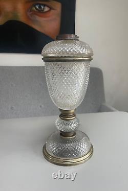 Victorian F&C Osler supercut glass large oil lamp