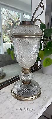 Victorian F&C Osler supercut glass large oil lamp