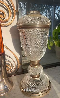 Victorian F&C Osler supercut glass large oil lamp