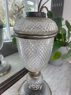 Victorian F&C Osler supercut glass large oil lamp