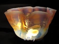 Victorian Glass Oil Lamp Shade Duplex Opalescent Cranberry Coin Dot Ruffled 5