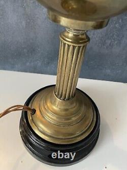 Victorian Hinks Antique Oil Lamp English 26 Corinthian Column Wired to Electric