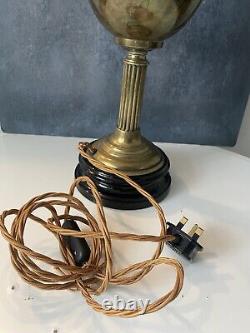 Victorian Hinks Antique Oil Lamp English 26 Corinthian Column Wired to Electric