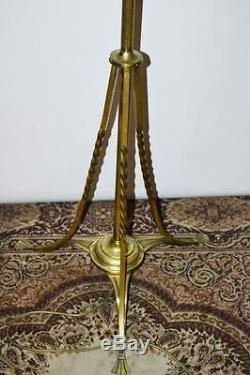 Victorian Hinks Brass Extending Standard Oil Lamp Converted Electric P3524