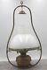 Victorian Hinks No2 Duplex Burner Hanging Oil Lamp Used Vintage Opaline Shade