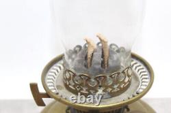 Victorian Hinks No2 Duplex Burner Hanging Oil Lamp Used Vintage Opaline Shade