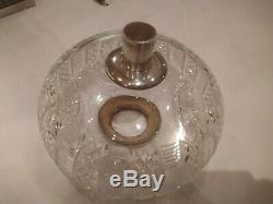Victorian Hinks Silver Plate Cut Crystal Oil Lamp Font