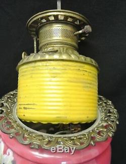 Victorian Hurricane Lamp Wind Banquet Oil Kerosene Lamp Converted to Electric