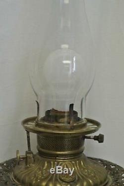 Victorian Hurricane Lamp Wind Banquet Oil Kerosene Lamp Converted to Electric