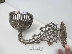 Victorian Iron Oil Lantern Light Lamp Brackets Wall Sconces Old Antique F. S&Co
