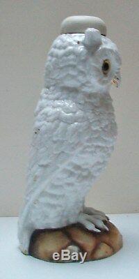 Victorian Large Porcelain Owl Oil Lamp Base