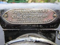 Victorian Lucas King of the Road Early Bicycle Oil Lamp Front Open Patent 1889