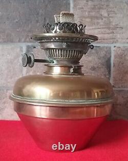 Victorian Messenger's Oil Lamp Brass and Copper Font + Hink's No2 Lever Burner