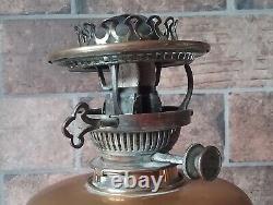 Victorian Messenger's Oil Lamp Brass and Copper Font + Hink's No2 Lever Burner