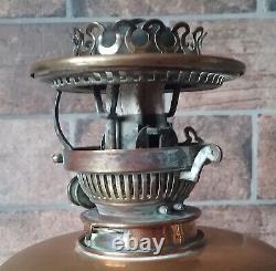 Victorian Messenger's Oil Lamp Brass and Copper Font + Hink's No2 Lever Burner