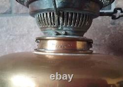 Victorian Messenger's Oil Lamp Brass and Copper Font + Hink's No2 Lever Burner