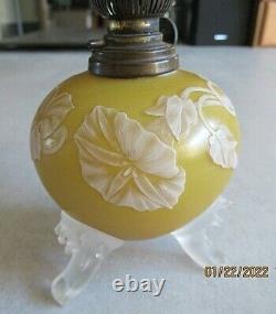 Victorian Miniature English Cameo Glass Oil Lamp