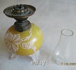 Victorian Miniature English Cameo Glass Oil Lamp