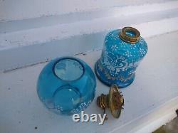 Victorian Miniature Oil Lamp Blue