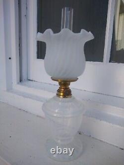 Victorian Miniature Oil Lamp Vaseline Stripes