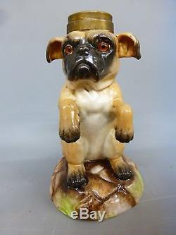 Victorian Miniature Pug Dog Nursery Oil Lamp