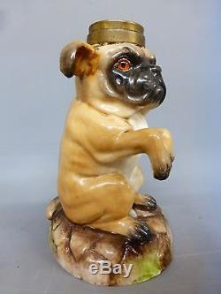 Victorian Miniature Pug Dog Nursery Oil Lamp