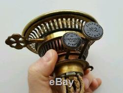 Victorian Nouveau Evered Co Heavy Crystal Bacarrat Cut Glass Oil Lamp Shade Font