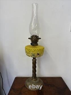 Victorian Oil Lamp Brass Column Gorgeous