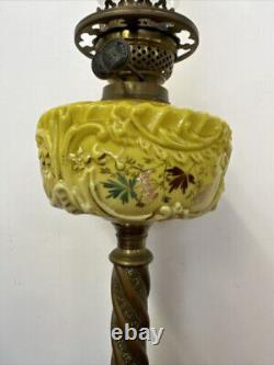 Victorian Oil Lamp Brass Column Gorgeous