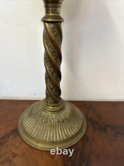 Victorian Oil Lamp Brass Column Gorgeous