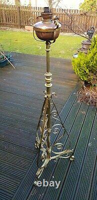 Victorian Original Brass Standard Oil Lamp (adjustable height)