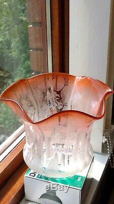 Victorian Peach Oil Lamp Shade
