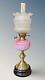 Victorian Pink Glass Oil Lamp