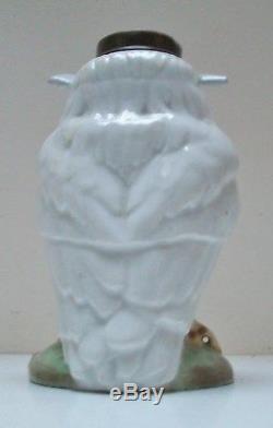 Victorian Porcelain Nursery Owl Oil Lamp Base