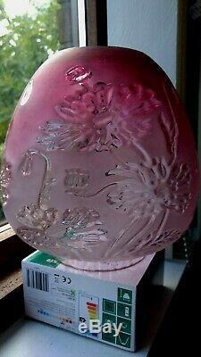 Victorian Ruby/cranberry Beehive Oil Lamp Shade