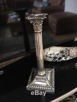 Victorian Silver Plated Corinthian Column Oil Lamp Base