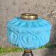 Victorian Sky Blue Molded Cased Glass Oil Lamp Font