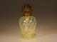 Victorian Stourbridge Vaseline Opalescent Swirl Glass Oil Lamp c. 1890
