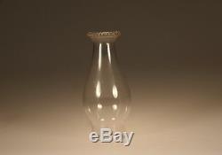 Victorian Stourbridge Vaseline Opalescent Swirl Glass Oil Lamp c. 1890