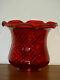 Victorian Style Ruby Swirl Glass Tulip Oil Lamp Shade