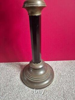 Victorian Tall Brass/Glass/cast iron Oil Lamp with Glass Tank, Vintage