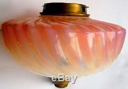 Victorian Vaseline Opalescent Glass Quality Oil Lamp Reservoir. Messenger Collar