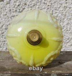 Victorian Yellow Cased Molded Glass Oil Lamp Font/Fount