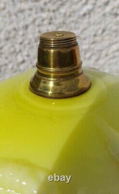 Victorian Yellow Cased Molded Glass Oil Lamp Font/Fount