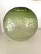 Victorian acid etched green round oil lamp shade