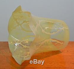 Victorian antique vaseline glass oil lamp shade from 1890's