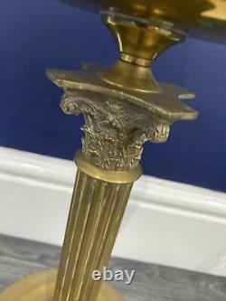 Victorian brass cast oil lamp corinthian