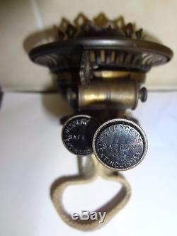 Victorian brass messengers safety extinguisher oil/kerosene lamp burner rd127410