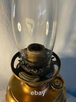 Victorian cast brass table oil lamp marked'Made in Germany for S P Catterson